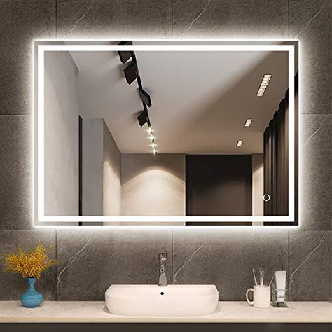 Bathroom Mirror Lighting, Shower Ideas Bathroom, Bathroom Led Mirror, Laundry Room Decor Ideas, Laundry Room Tile, Laundry Room Design Ideas, Bathroom Mirror Design, Mirror Lighting, Bathroom Mirror Ideas