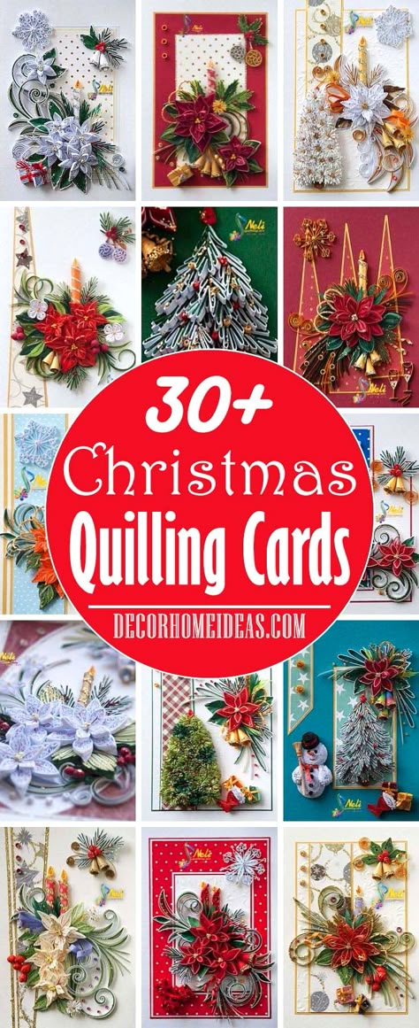 30+ Lovely Christmas Paper Quilling Cards | Decor Home Ideas Quilling Cards Ideas, Christmas Paper Quilling, Christmas Quilling Cards, Diy Quilling Christmas, Quilling Christmas Cards, Quilling Images, Quilling For Beginners, Diy Quilling Crafts, Paper Quilling For Beginners