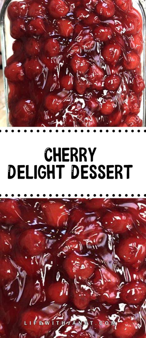 Grandma’s Cherry Delight Dessert Recipe Grandmas Cherry Delight Dessert, Ministers Delight Recipe, Ministers Delight, Canned Cherry Recipes, Grandparents Day Greeting Card, Can Of Cherry Pie Filling, Delight Dessert Recipe, Cherry Delight Dessert, Delight Dessert