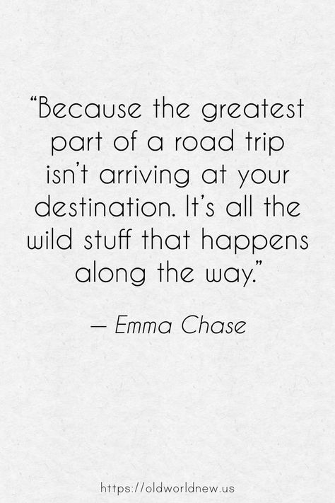 “Because the greatest part of a road trip isn’t arriving at your destination. It’s all the wild stuff that happens along the way.” #roadtrip #quote #travel Road Travel Quotes, Take The Scenic Route Tattoo, Back Roads Quotes, Scenic Route Quotes, End Of Trip Quotes, Trip Quotes Travel Memories, Road Quotes, Road Trip Quotes, Trip Quotes