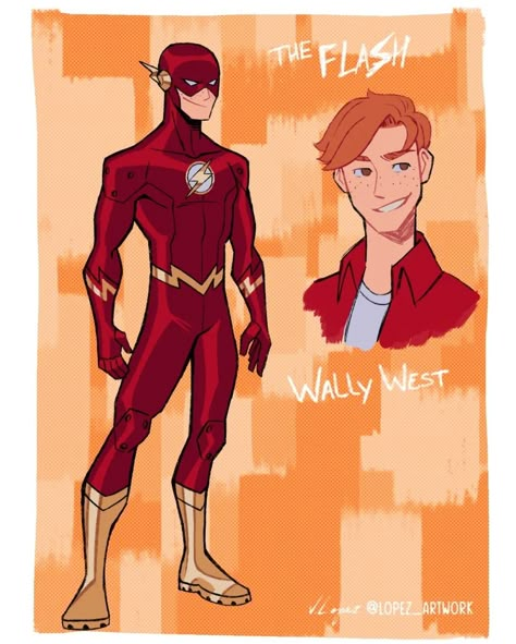 Super Hero Suit Designs, Super Hero Suit Designs Male, Flash Suit, Dc Redesign, Superhero Suits, Kid Flash, Wally West, Marvel Characters Art, Dc Comics Superheroes