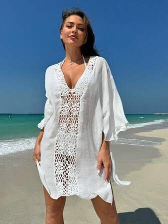 Looks Boho, Vestidos Boho, Crochet Beach Dress, Women's Cover Up, Nyc Fashion, Beachwear For Women, Fashion Mistakes, Style Mistakes, Cover Up Dress