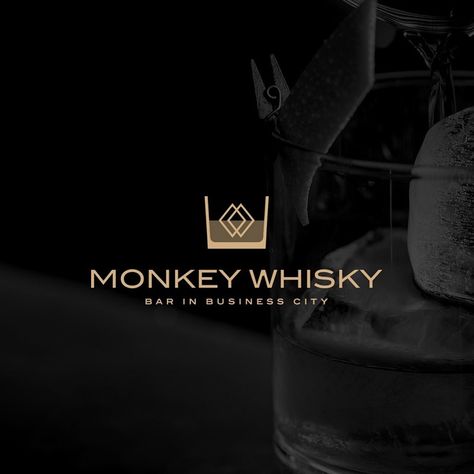 MONKEY WHISKY / BAR LOGO by DESPACE on Dribbble Whisky Logo, Whisky Bar, Bar Logo, The Aesthetics, Creative Professional, Whiskey, Global Community, Mood Board, Logo Design