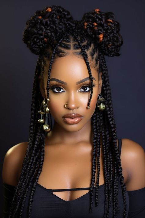 Discover the latest 2024 trends in summer hairstyles for black women with our guide to 22 stunning braided looks. From classic box braids to innovative twisted styles, find the perfect braided hairstyle to express your individuality and elegance. Embrace the season with these stylish, cultural, and versatile braid ideas! African Female Hairstyles, Black Female Hairstyles, Woman With Braids, Latest Hair Braids, Female Hairstyles, Ancient Hebrew, Braided Styles, Diy Braids, Mocha Latte