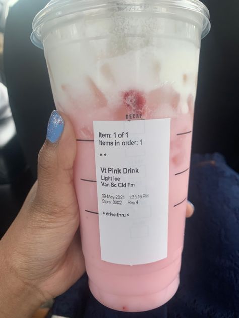 I get it lightly iced. Cotton Candy Drinks, Pink Drink Starbucks, Starbies Drinks, Starbucks Pink Drink, Starbucks Drink Menu, Strawberry Acai Refresher, Starbucks Secret Menu Recipes, Starbucks Strawberry, Modern Portfolio