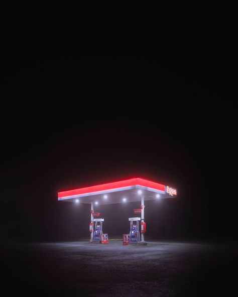 American Advertising, Petrol Station, Gas Stations, Liminal Spaces, Night Vibes, 3 Am, Vsco Filter, 3d Modelling, Cinematic Photography