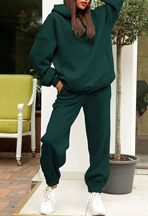 Sweatshirt Sweatpants Set, Matching Hoodie And Sweatpants Set, Matching Sweat Set Aesthetic, Matching Sweatsuit Outfits Women, Matching Tracksuit Set, Jogger Sets For Women, Green Sweatsuit Outfit, Comfy Matching Set Outfit, Womens Sweatsuit Outfits