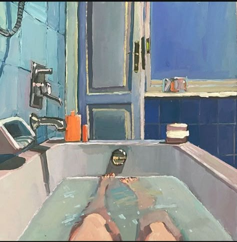 Bathtub Painting, Instagram Challenge, In The Bathtub, Soyut Sanat Tabloları, Challenge Accepted, Arte Inspo, Ap Art, Painting Inspo, Art Anime