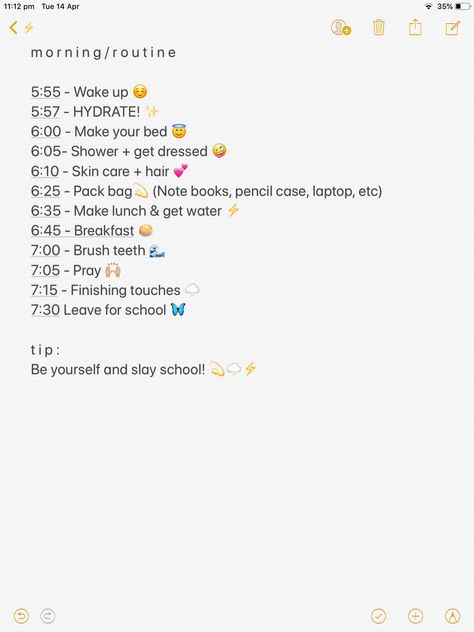 🎉Pinterest🎉 @Curlyheadsavannah Iphone Notes, Night Routines, School Routine For Teens, Middle School Hacks, Daily Routine Schedule, Morning Routine School, School Morning, Summer Care, After School Routine