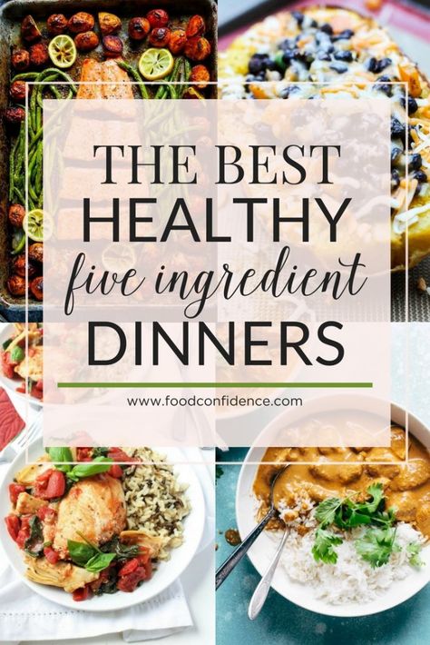 Looking for a healthy weeknight meal to make with just 5 ingredients? Here are 8 of the BEST healthy 5 ingredient dinners! Clean Dinner Recipes, Brain Healthy Foods, Clean Dinners, 5 Ingredient Dinners, Healthy Weeknight Meals, Foods Recipes, Healthy Dinners, Heart Healthy Recipes, 5 Ingredient