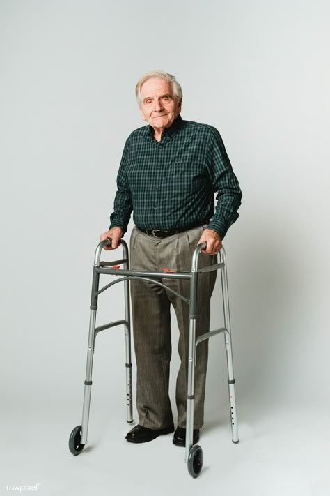 Caucasian elderly man with a walker | premium image by rawpixel.com / McKinsey Old Men Outfit, Poses Real Life, Old Man Meme, Happy Old People, Old Photo Frame, Old Man Outfit, Human Png, Meme Search, Victoria Terrace