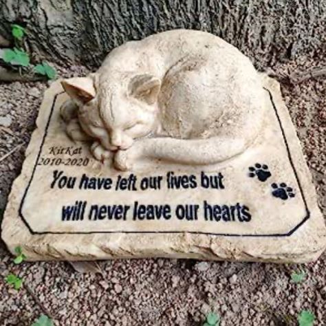 Cat Headstone, Cat Grave Marker, Memory Jewelry, Pet Memorial Garden, Pet Memory, Memory Ideas, Cat Memorial Gift, Diy Valentine Gift, Cat Loss