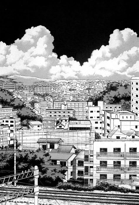 Japan Anime City, Manga Background, Cityscape Drawing, Cute Owls Wallpaper, Sky Anime, Anime City, Landscape Concept, Perspective Art, Background Drawing