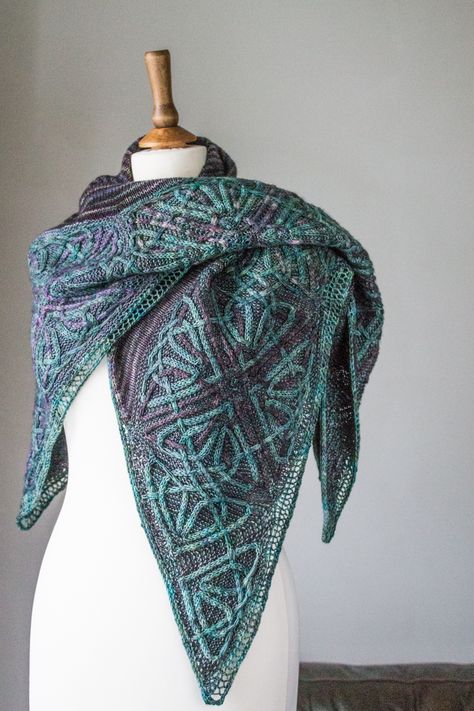 DURROW SHAWL — Lucy Hague Malabrigo Sock, Knit Shawls, Malabrigo Yarn, Scarf Casual, Shawl Knitting Patterns, Shawl Patterns, Wrap Pattern, Knitting And Crocheting, Knitted Shawls