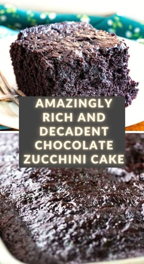 Amazingly rich and decadent, this Chocolate Zucchini Cake is what all chocolate cakes should strive to be. It is so easy to make and no one will notice the zucchini in the cake, but they will be happy it’s there as soon as they take a bite and see how moist this cake is! Zucchini Chocolate Cake Mix Recipe, Chocolate Zucchini Coconut Cake, Chocolate Zucchini Recipes Dessert, Zucchini Chocolate Chip Cake Recipes, Deserts Using Zucchini, Choc Zucchini Cake Recipe, Small Chocolate Zucchini Cake, Sour Cream Zucchini Cake, Chocolate Zucchini Snack Cake