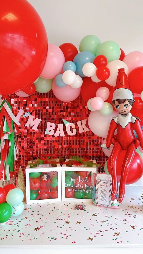 Make It Monday ✨ Today we are making our Welcome Back Elf DIY Balloon Garland Kits 🎈to make the return magical! 🧝Our DIY kits are a fun… | Instagram Elf Balloon Arrival, Double Elf On The Shelf Ideas, Elf On The Shelf Older Kids Funny, Elf On The Shelf Diy, Biodegradable Balloons, Elf Is Back Ideas, Welcome Back Elf, Easy Thanksgiving Table Decor, Elf Return