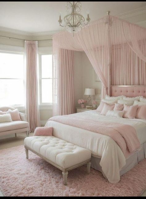 Pink Bedroom Decor, Pink Room Decor, Pink Bedrooms, Bedroom Red, Makeover Bedroom, Bedroom Refresh, Dream Room Inspiration, Room Makeover Bedroom, Pink Room