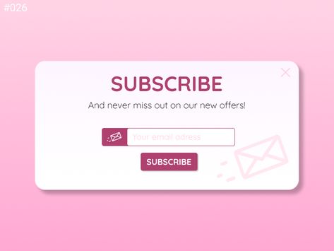 Subscribe To Newsletter Design, Subscribe Pop Up Design, Pink Subscribe Button, Like Comment Subscribe Button, Subscription Ui Design, Checkout Page Ui Design, Game Buttons, Subscribe Form, Food Web Design