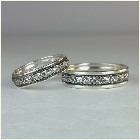 Find the perfect way to symbolize your love with a wedding band tattoo from Amazon. Masculine Engagement Rings Silver, Matching Wedding Bands Silver, Masculine Engagement Rings, Wedding Bands Silver, Gold Temporary Tattoo, Vintage Style Men, Floral Wedding Band, Wedding Band Tattoo, 14kt Gold Jewelry