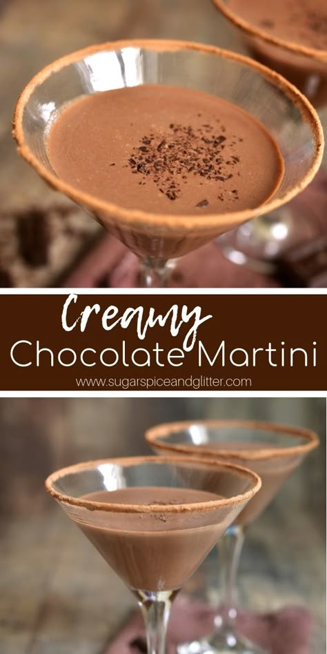 Creamy Chocolate Martini Recipe, Chocolate Vodka Cocktails, Drinks With Chocolate Vodka, Creamy Cocktail Recipes, Chocolate Vodka Recipes, Baileys And Vodka, Homemade Ganache, Chocolate Martinis, Best Vodka Cocktails