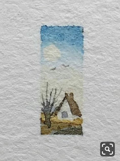 Miniature Watercolor, Diy Watercolor Painting, Watercolour Inspiration, Watercolor Landscape Paintings, 수채화 그림, Landscape Drawings, Sketch Painting, Watercolor Sketch, Watercolor Inspiration