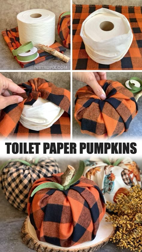 Toilet Paper Pumpkins, Easy Diy Fall Decor, Paper Pumpkin Craft, Easy Fall Decor, Paper Pumpkins, Diy Fall Decor, Easy Fall Crafts, Dekor Diy, Fall Crafts Diy