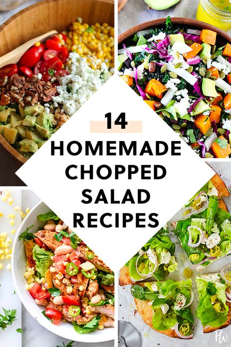 Chopped Salads, Chopped Salad Recipes, Yummy Salads, Salad Recipes For Dinner, Recipes Salads, Lunch Salads, Salad Ideas, Chopped Salad, Dinner Salads