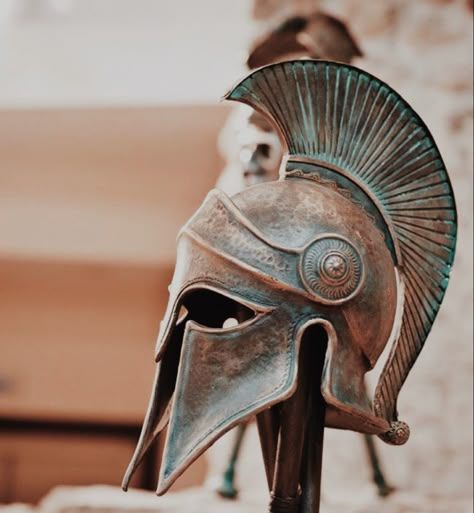 Cato Hadley, Greek Mythology Aesthetic, Ancient Greece Aesthetic, Mythology Aesthetic, Greek Helmet, Greek Aesthetic, Corinthian Helmet, Greece Mythology, Greece Aesthetic