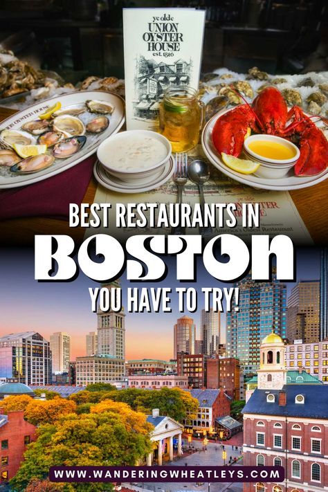 The 19 Best Restaurants in Boston You Have to Try! Boston Massachusetts Restaurants, Places To Eat In Boston, Food In Boston, Boston Massachusetts Travel, Date Night Food, Lobster Restaurant, Restaurants In Boston, Rooftop Restaurants, Boston Vacation