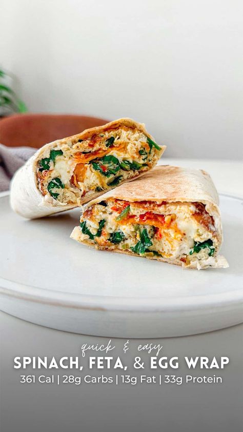 Spinach Feta and Egg Breakfast Wrap | Copycat Starbucks Recipe Breakfast Wraps Vegetarian, Meal Prep Egg Wraps, Egg Spinach Feta Wrap, Spinach Feta Egg Wrap, Meal Prep Breakfast Wraps, Breakfast Sandwich Prep, Egg And Spinach Wrap, Starbucks Egg White Spinach Feta Wrap, Feta Breakfast Recipe