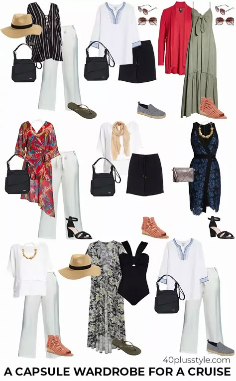 Capsule Wardrobe For Cruising, Capsule Wardrobe For Cruise, Cruise Capsule Wardrobe Over 40, Cruise Outfits For Women Over 40, Cruise Capsule Wardrobe Caribbean, Cruise Wardrobe Capsule, Clothes For A Cruise, Cruise Capsule Wardrobe, Summer Cruise Outfits