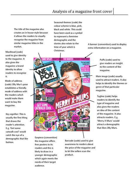 I was also able to learn more about the codes and conventions of a music magazine which helped me creating my final product. Codes And Conventions, Gcse Media Studies Magazine, Media Coursework Magazine, A Level Notes, Media Studies Gcse, Media Coursework, A Level Revision, Creative Podcast, Magazine Front Cover