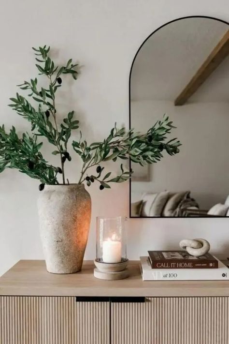 Viral Trees, Pots & Planters from Amazon Home Halfway Wholeistic, Console Table Styling, Home Entrance Decor, Modern Organic, Entrance Decor, Decor Home Living Room, Home Styling, Minimalist Living, Design Minimalista