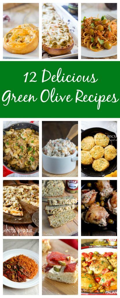 12 Green Olive Recipes - 12 recipes that are a must made for any olive fans in your life! Olive Recipes Dinners, Green Olive Recipes, Pan Fried Chicken Thighs, Veg Diet, Olive Dishes, Olive Recipes, Italian Olives, Italian Foods, Green Olives