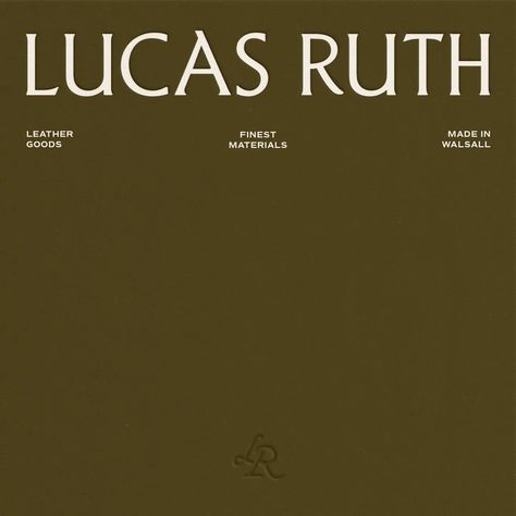 Lucas Ruth - Artisan leather goods handmade in Walsall, UK. I loved customising this subtle wordmark, taking cues from engraved lettering and letterpress ephemera. And that cute little monogram ✨ Client: @lucasruthleathergoods #leatherwork #leathergoods #brandingdesign #femalefounder #artisanmaker #cottagecoreaesthetic Artisan Aesthetic, Jf Monogram, Artisan Branding, Handmade Branding, Artisan Logo, Editorial Logo, Business Branding Inspiration, Identity Design Inspiration, Handmade Font