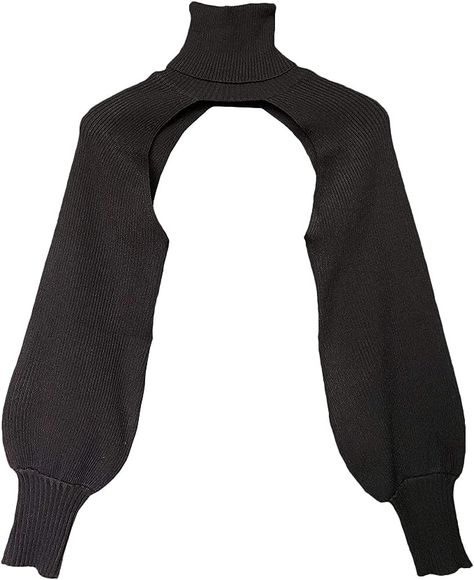 xxxiticat Women's Turtleneck Shrug Sweater Long Sleeve High Neck Cutout Knitted Arm Warmer Cropped Sweaters(9473,BL) Black at Amazon Women’s Clothing store Cropped Sweaters, Womens Turtleneck, Sweaters And Leggings, Shrug Sweater, Character Outfits, Long Sweaters, Look Cool, Cropped Sweater, Dresses With Leggings