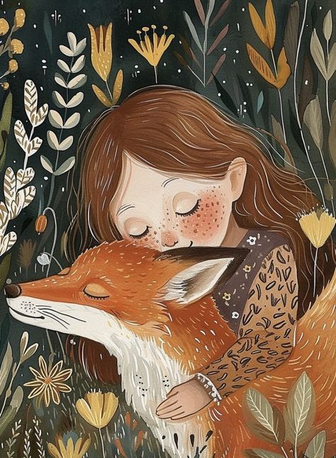 Fall Illustration Art, Fox Illustration Art, Storybook Art Illustrations, Cozy Illustration, Whimsical Art Paintings, Storybook Art, Fox Painting, Dreamy Artwork, Fox Illustration