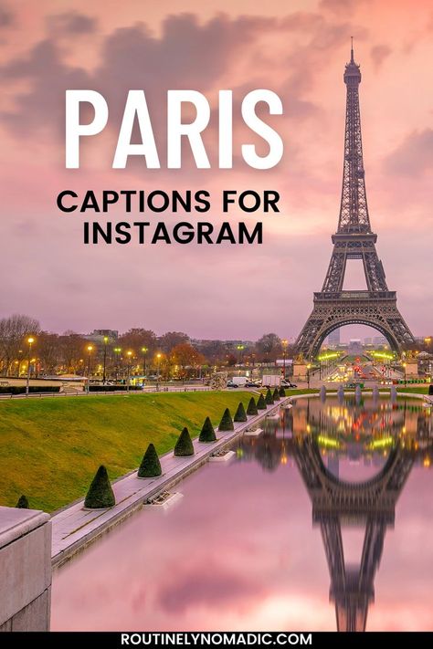 Eiffel tower with Paris captions for Instagram Eiffel Tower Quotes, Captions For Instagram Photos, Paris Quotes, Paris Travel Photography, Travel Captions, Perfect Captions, Travel Quotes Adventure, Cool Captions, Travel Pics