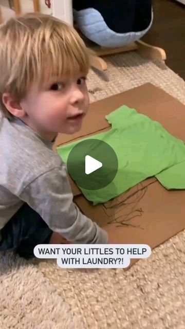 Kids Folding Clothes, Cardboard Folding Board, Folding Clothes Cardboard, How To Fold Clothes With Cardboard, How To Fold Kids Clothes, Clothes Activities For Kids, Cloth Folding Hacks, Holly Hillyer, Clothes Folding Hacks