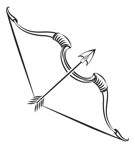 Archery Sketch Drawings, Arrow Sketch Design, Simple Bow And Arrow Drawing, Arrow And Bow Drawing, Archery Bow Design, Archery Sketch, Bow And Arrow Sketch, Archer Sketch, Archery Illustration