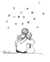 Cute starry couple Cute Couple Sketches Easy, Tumblr Drawings Easy, Easy People Drawings, Relationship Drawings, Easy Pencil Drawings, Tumblr Drawings, Sketches Of Love, Couple Sketch, Couple Drawing