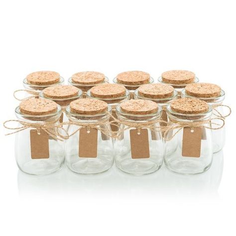 Mason Jar Wedding Favors, Affordable Wedding Favours, Wedding Favour Jars, Favour Jars, Soya Mumu, Small Glass Jars, Small Glass Bottles, Glass Bottles With Corks, Mini Glass Bottles