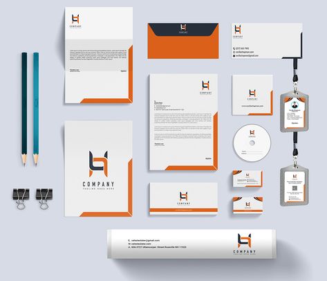 Cmyk Graphic Design, Stationary Set Design, Stationary Design Inspiration, Design Agency Logo, Logos For Business, Company Letterhead Template, Designer Logo Design, Corporate Stationary, Medical Website Design