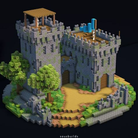 Minecraft Fort Ideas, Minecraft Medieval Castle Ideas, Minecraft Medieval Buildings Blueprints, Minecraft Castle Details, Huge Bridge Minecraft, Minecraft Castle Builds, Medieval Kingdom Minecraft, Medivel Building Minecraft, Minecraft Medieval Mineshaft