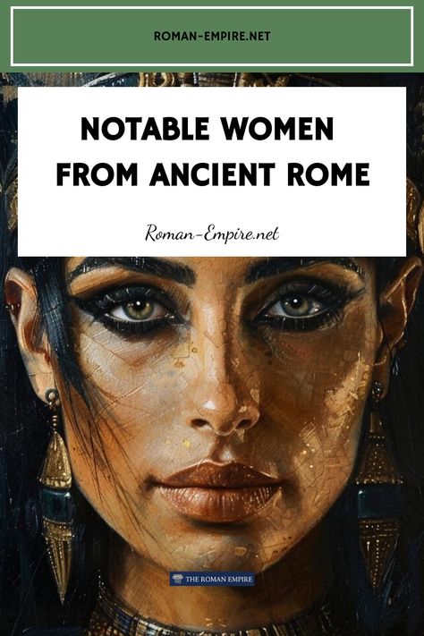 Notable women of Ancient Rome depicted with an artistic portrait. Cleopatra And Julius Caesar, Cleopatra History, Battle Of Actium, Ptolemaic Egypt, Emperor Augustus, Mark Antony, Library Of Alexandria, Roman History, The Romans