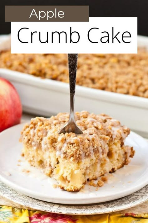 Apple Crumb Coffee Cake, Apple Crumb Cake Recipe, Cake Autumn, Crumble Cake Recipe, Apple Cider Glaze, Apple Crumb Cake, Apple Coffee Cake, Apple Crumble Cake, Crumb Coffee Cakes