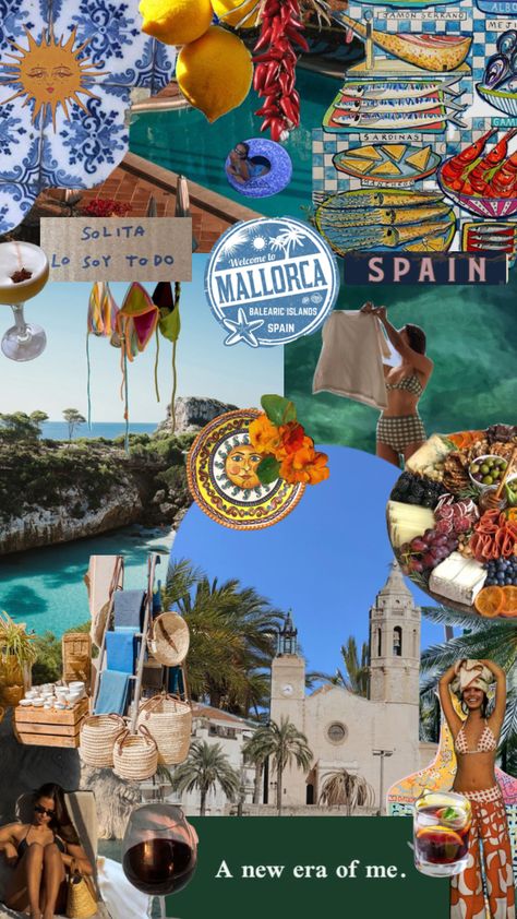 #mallorca #mallorcasummer #summer #moodboard Mallorca Summer Aesthetic, European Summer Moodboard, Summer In Mallorca, Spanish Aesthetic Wallpaper, Spain Moodboard, Summer In Spain Aesthetic, Spanish Summer Aesthetic, Spain Collage, Mallorca Spain Aesthetic