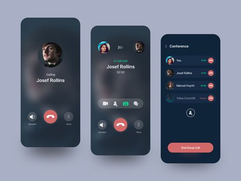 Voice Call screens for Messaging App by Tushar Palei Mobile App Ideas, Call Screen, Message App, Chatbot App, Chatbot Design, Ux Design Mobile, Voice App, Journal App, Call With Boyfriend Screen