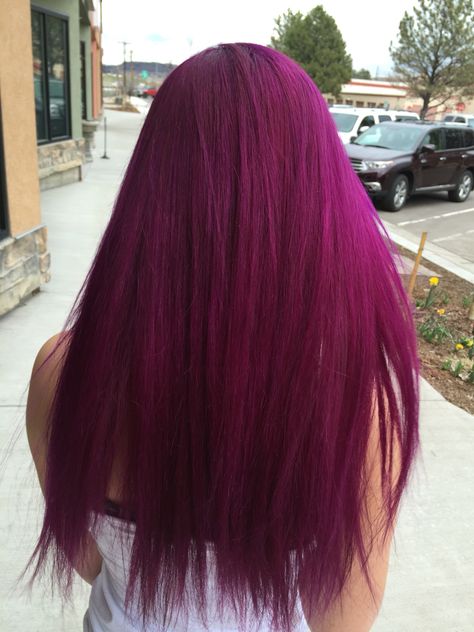 Midnight Magenta Hair Color, Natural Colorful Hair, Dark Purple Pink Hair, Purple Magenta Hair, Berry Hair Color, Pinkish Purple Hair, Magenta Pink Hair, Magenta Red Hair, Raspberry Hair Color