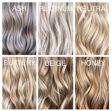 Bronde, Platinum, Ash, Honey: Gallery of the Most Beautiful, Shiny Balayage - Color - Modern Salon Platinový Blond, Shades Of Blonde Hair, Blonde Hair Color Chart, Different Shades Of Blonde, Blonde Dreads, Blond Balayage, Dread Extensions, Hair Halloween, Hair Color Chart